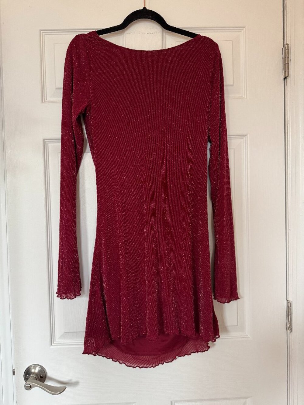 NWT Princess Polly Leshner Long Sleeve Mini Dress Burgundy size 12